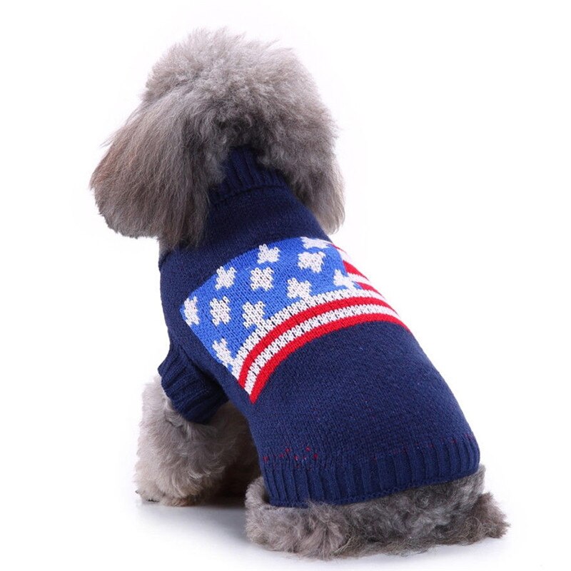 Imixlot Haustier Kleidung Streifen Hohe Kragen zur Seite fahren Herbst Winter warm Hund Kleidung für Kleine Katze Hund Haustiere Tiere: A / S