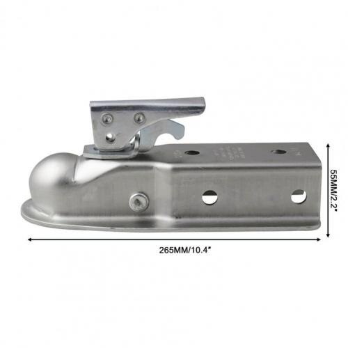Straight Tongue Trailer Coupler Zinc-plated Quick Release Silver Carbon Steel Ball Coupler For 2 inch Ball Hitch 3500lbs: Default Title
