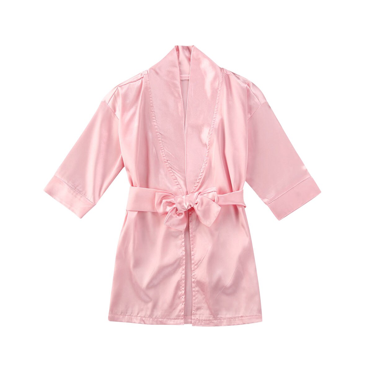 Peuter Baby Meisjes Badjas Nachtkleding Jurken Herfst Solid Lange Mouwen Stain Zijde Kimono Robe Nachtkleding Pyjama Met Riem: A / 120