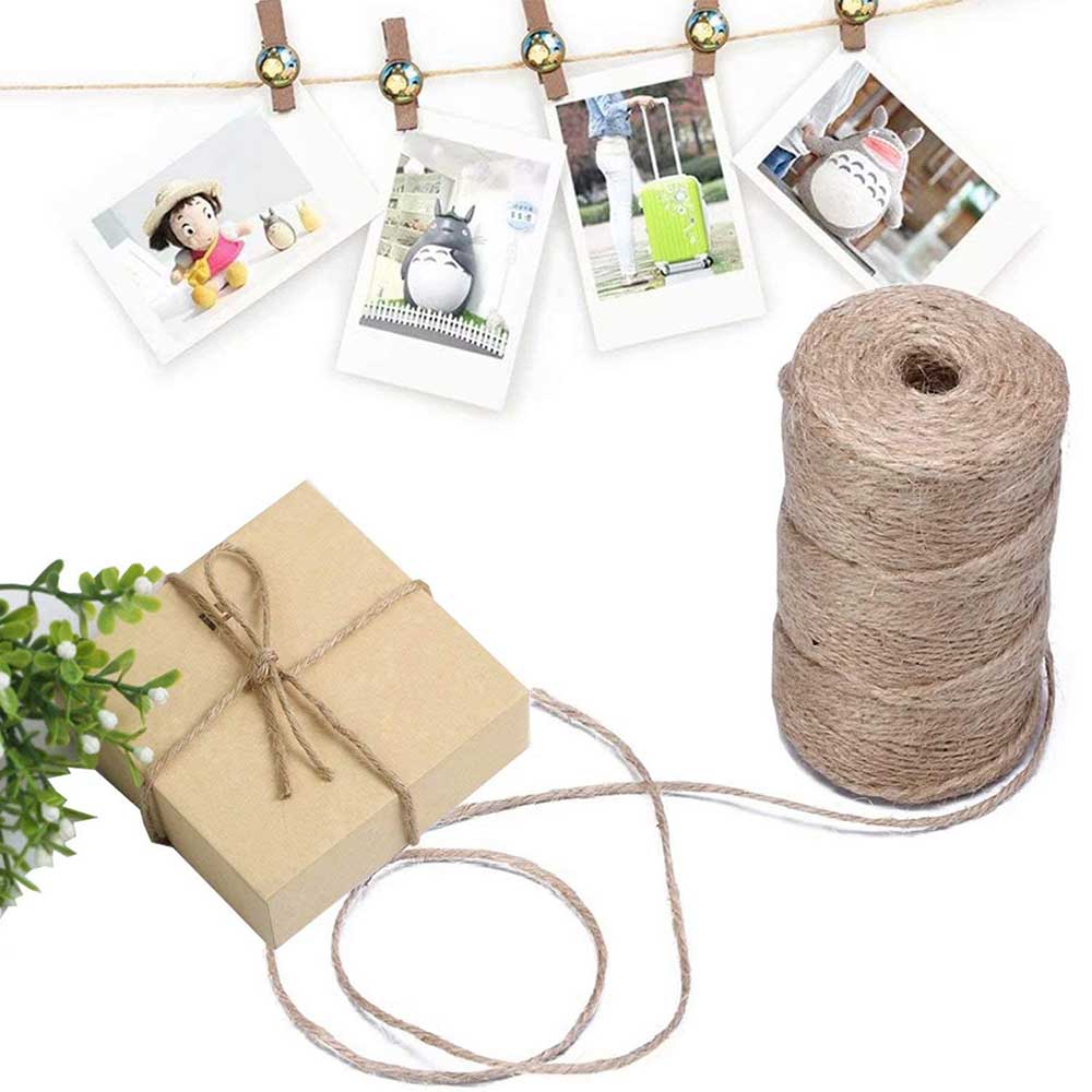 hilo yute natural rollo cuerda yute hilo yute yute para manualidades cuerda cañamo cuerda yute cuerda de yute Cuerdas de yute de 2mm para envolver , rollo de 100 m/rollo de cuerda trenzada, para manualidades