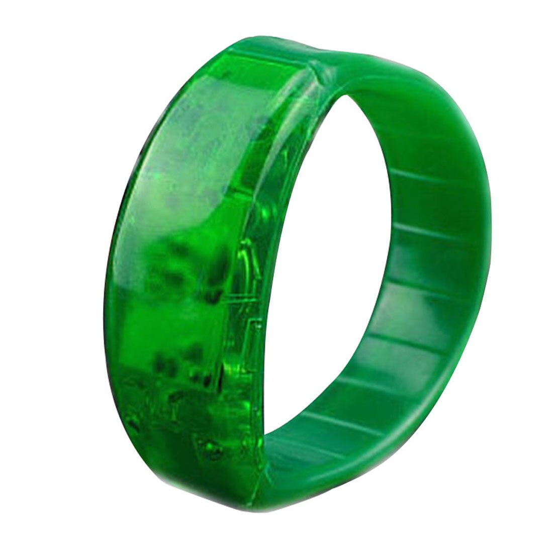 Pulsera con luz LED controlada por sonido, brazalete con brillo activado para , Festival: green