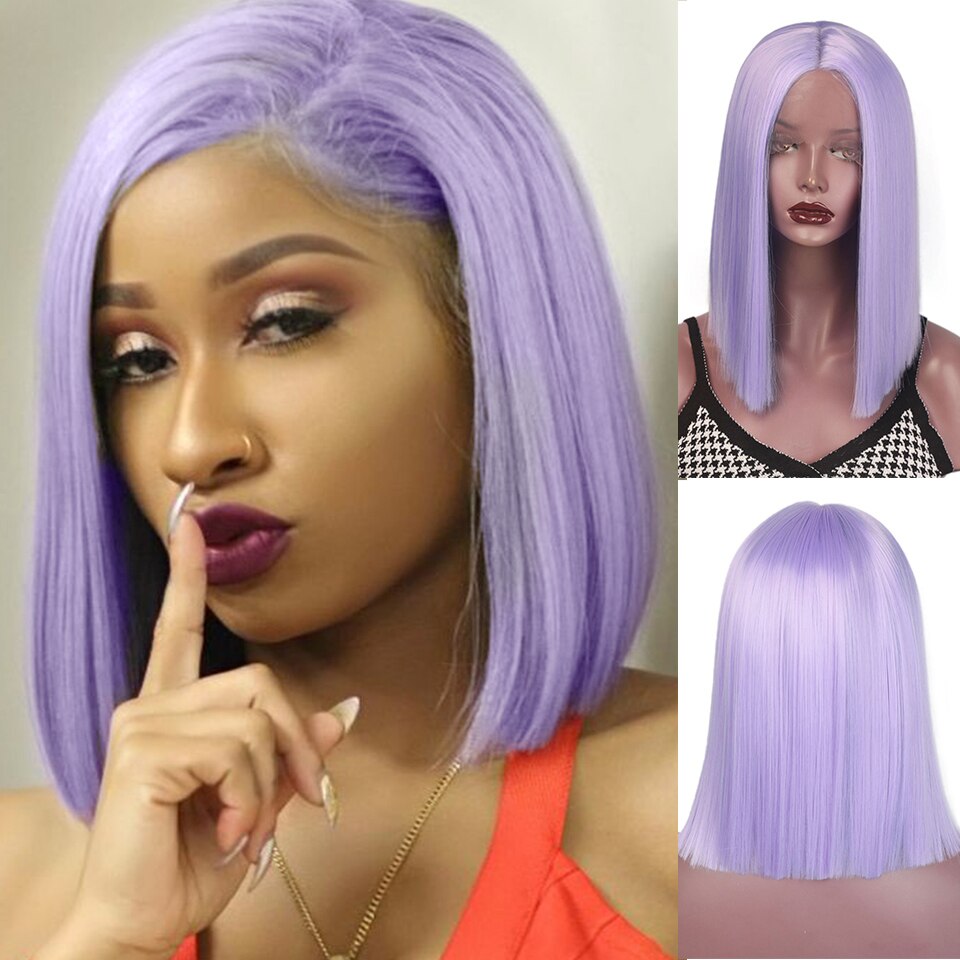 Ik Een Pruik Korte Rechte Synthetische Lace Front Pruik Blonde Roze Zwart Kant Pruiken Voor Zwarte Vrouwen Natuurlijke Pruiken