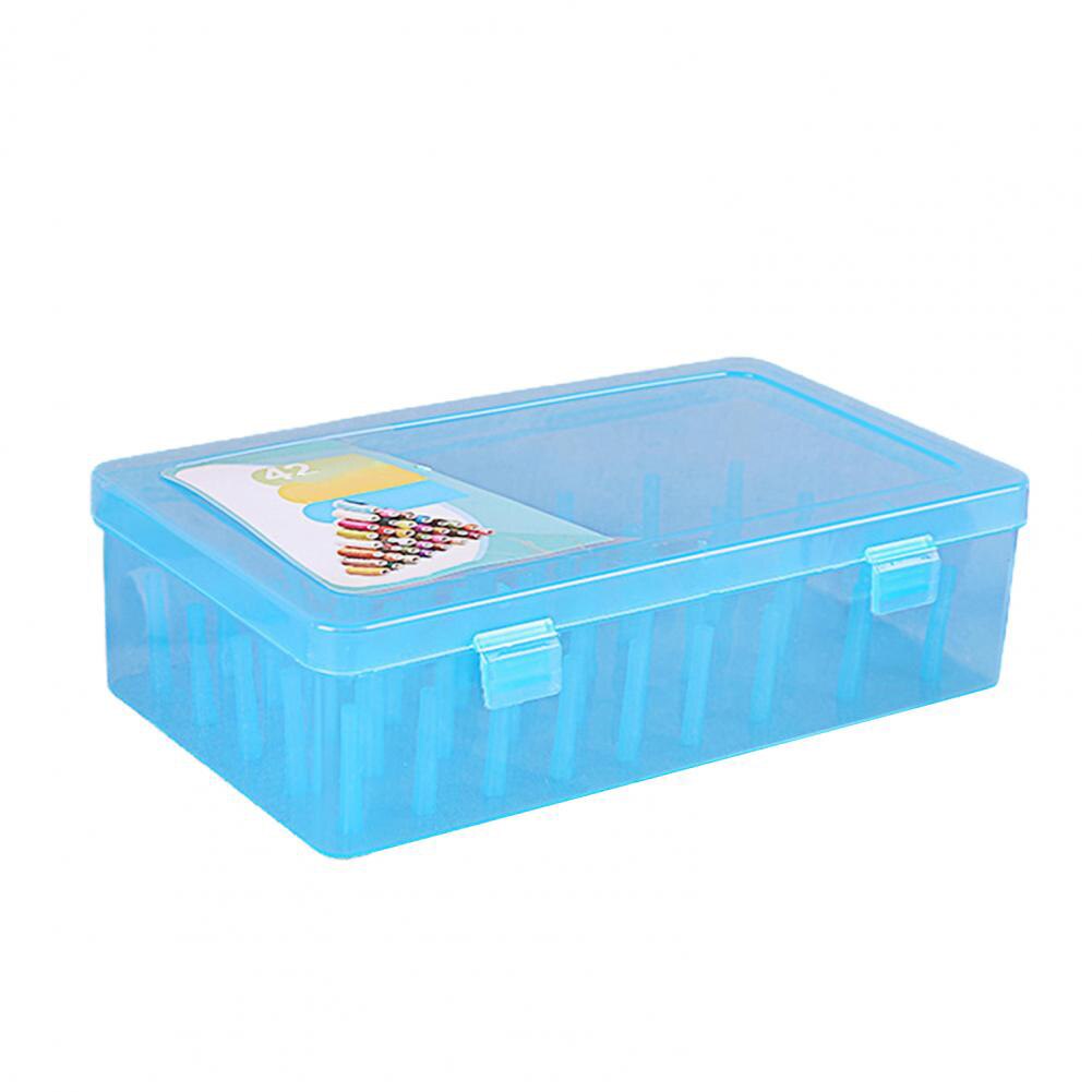42 Spools Reels Sorting Storage Boxes Organizer Transparent Gear Group Sewing Thread Container Holder Bobbins Case Accessory: blue