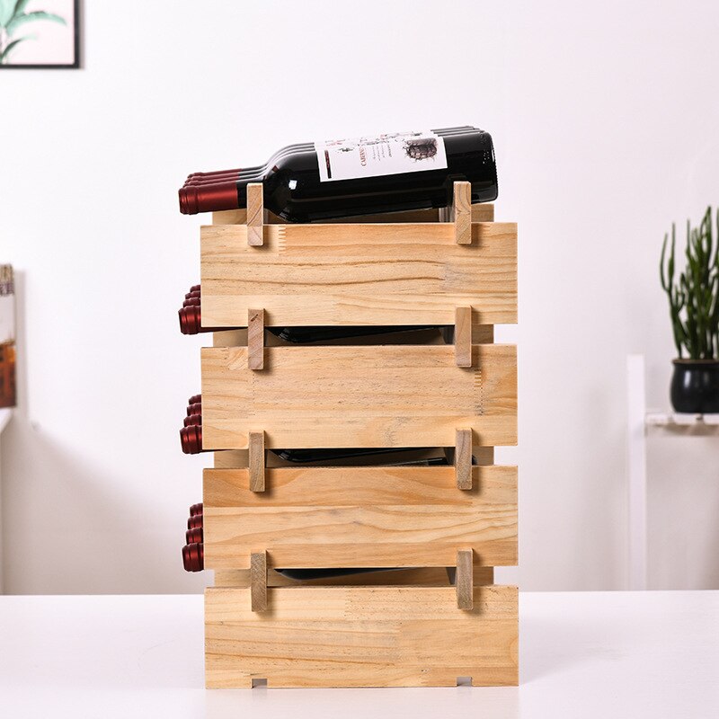 One-layer European wine rack solid wood wine rack non-wall hanging wine rack DIY bar accessories home bars