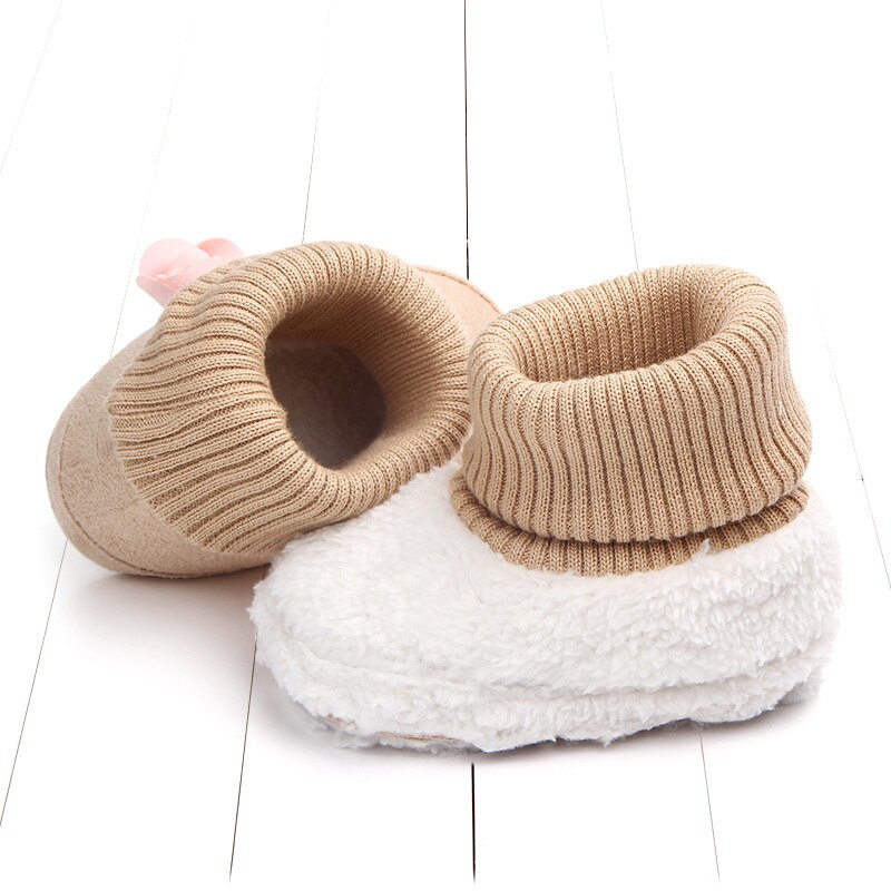 Autumn Winter Cute Girls Boots Solid Color Warm Comfortable Cotton Knitting Baby Kids Boots children's shoes