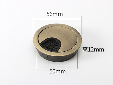 50mm Computer Desk Metal Grommets Wire Cable Hole Round Cover Box Furniture Hardware: bronze colour