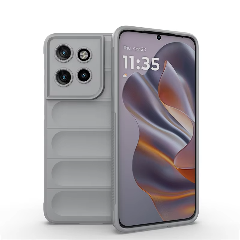 Voor Motorola MOTO Edge 50 Neo 5G Achterkant Telefoon Case Zachte Vloeibare Siliconen Anti-val Schokbestendig Bescherm funda Coupe Gevallen: Aluminium / GRIJS