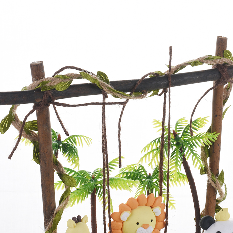 Cakelove Wood Swing animals Decoration Leaf String Felt Tree Bee Cake Topper for Kid Birthday Party Supplies Baking Lovely