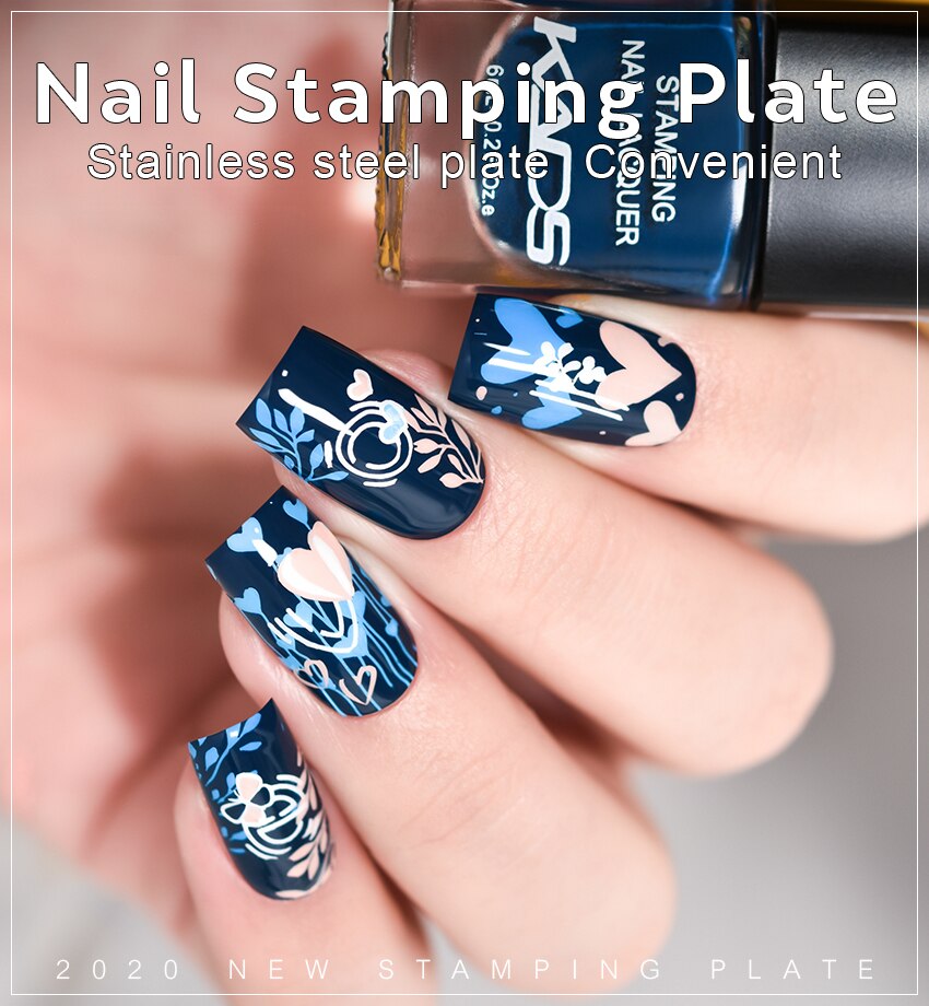 Kads negle stempel plader valentinsdag festival 017 hjerte bi nail art stempling skabelon gør det selv manicure værktøjer negle stencil