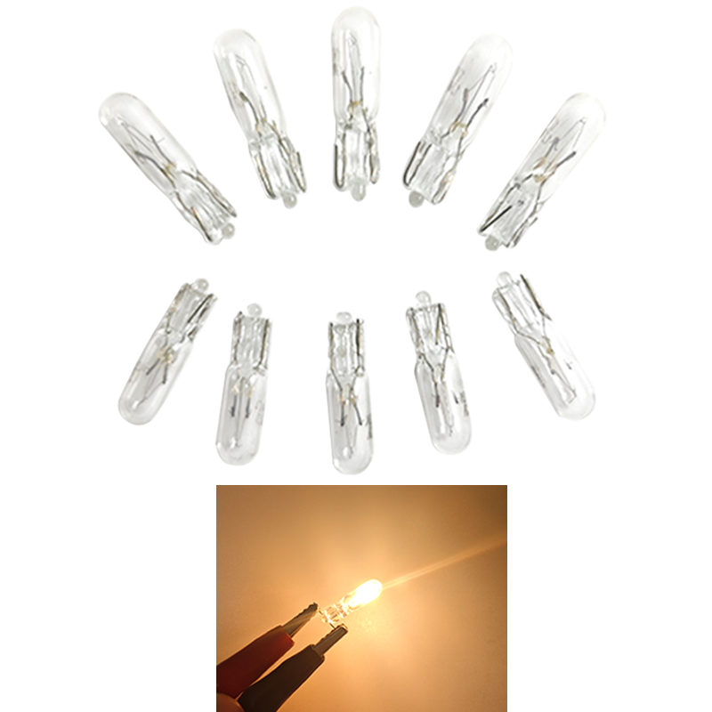 10 Uds T5 12v 1,2 w W2W lámpara halógena blanca para coche luces de instrumentos bombilla para tablero luz Interior de coche estilo de coche