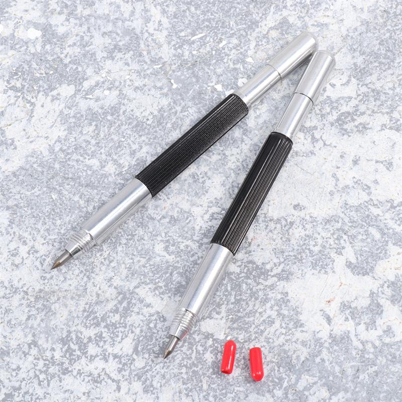 4pcs Hand Grip Aluminium Etching Engraving Pen Double Side Tile Cutting Steel Needle Carbide Scribe For Glass Ceramics Metal A35
