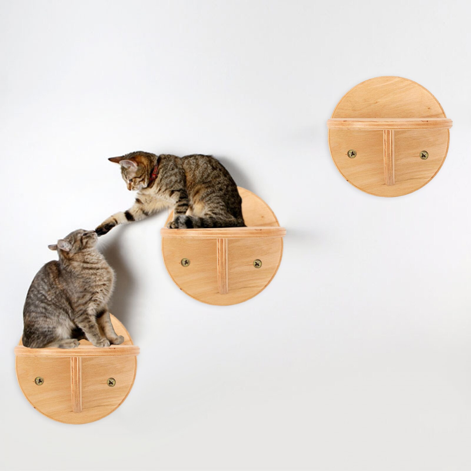 Cat Climbing Frame Wood Cat Wall Mounted Shelf Wooden Pet Perch Step Bed Scratching Post Jumping Pet Furniture