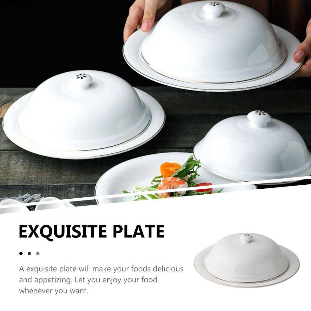 1 Set Plate Household Steak Plate French Style Steak Plate Ceramic Pastry Plate for Kitchen Hotel Restaurant