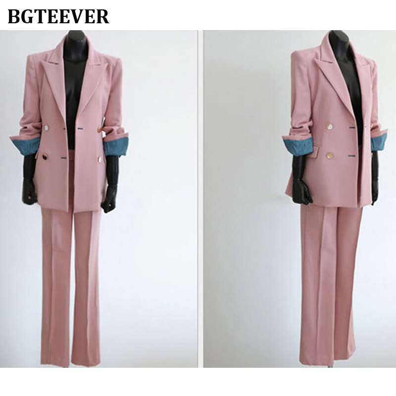 Trajes de pantalón de mujer elegantes chaqueta de chaqueta con muescas y pantalones hasta el tobillo OL estilo trajes femeninos 2 piezas conjunto traje de pantalón conjunto