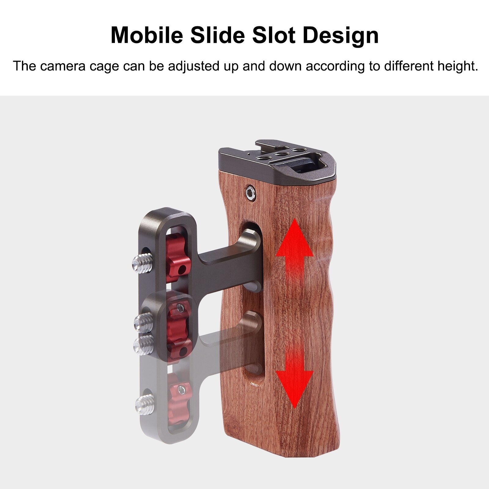 Puluz Universal Side Houten Handvat Handgreep Met Koude Schoen Voor Dslr Camera Kooi