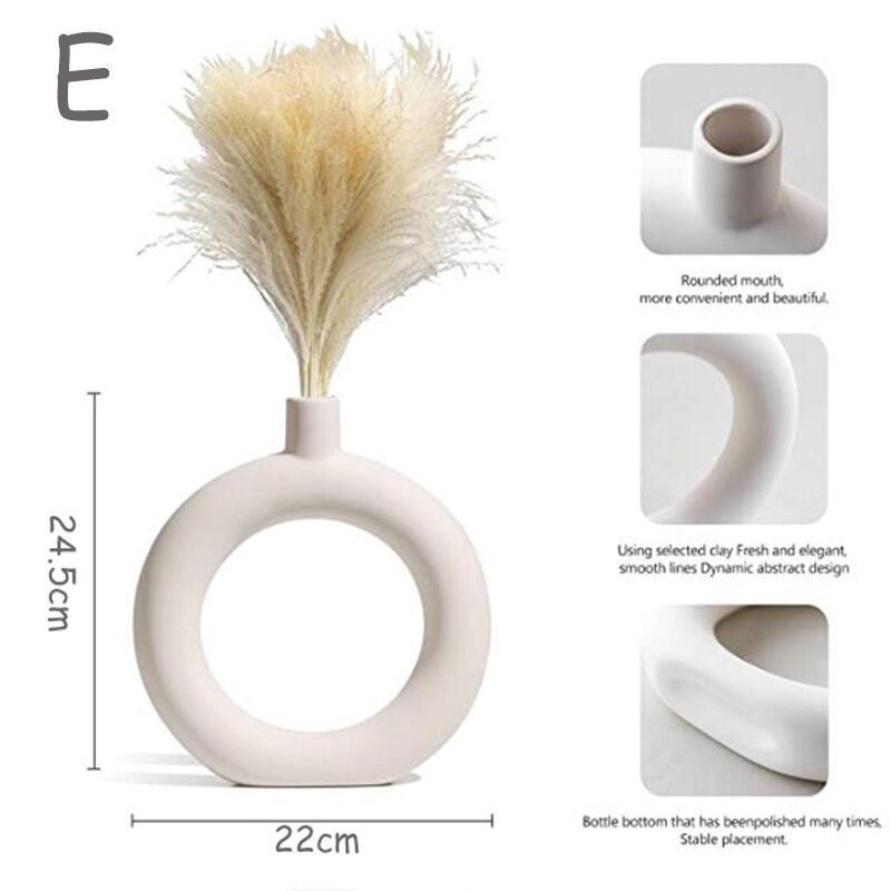 Ceramics Vase Home Decor Flower Vase Modern Geometric Abstraction Decorative Vases Room Decor Flower Pot Wedding Decoration: E