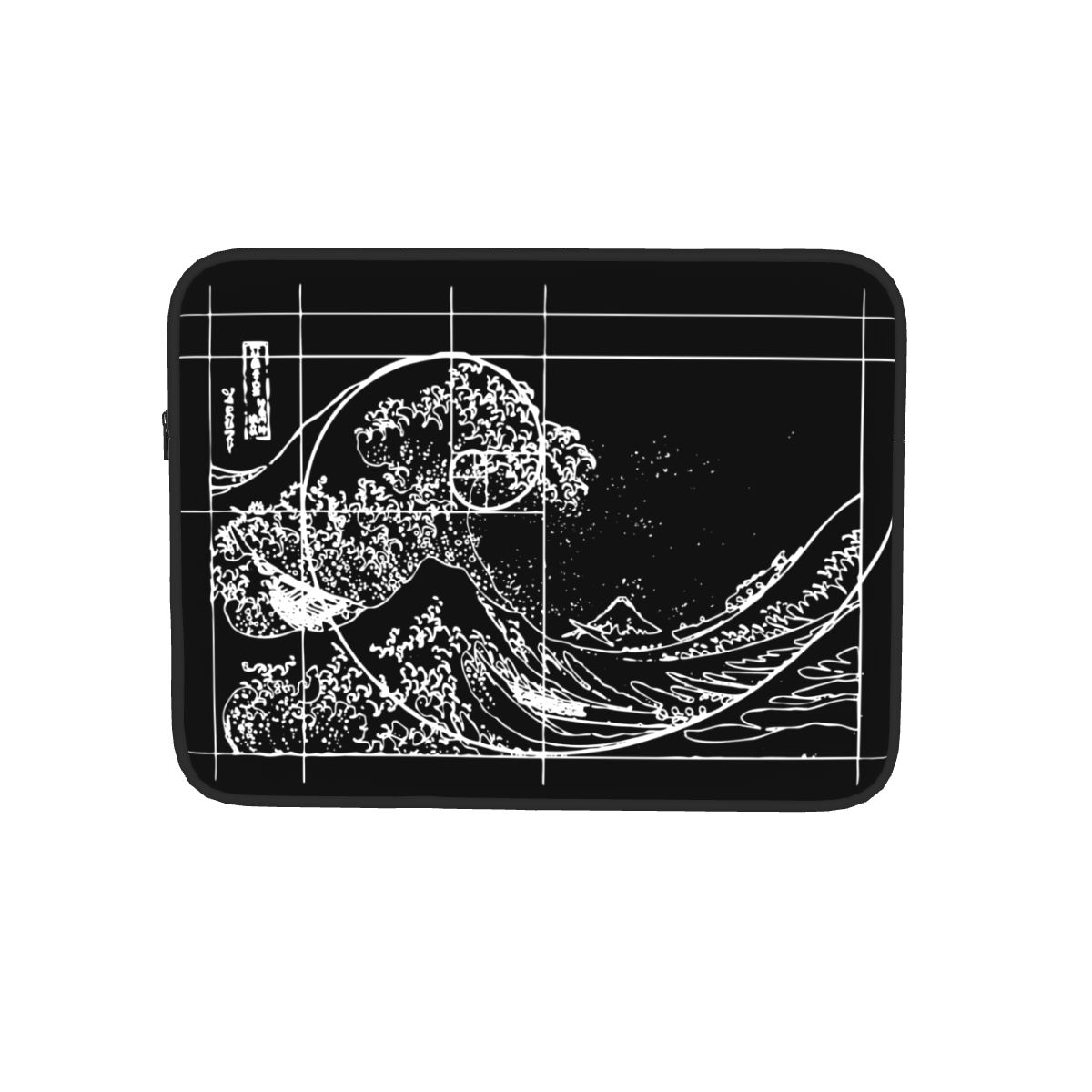 Torba na laptopa etui na notebooka Hokusai spotyka się z sekwencją Fibonacciego złoty podział rękaw komputerowy matematyka odporna na wstrząsy torba na Macbook: 12"