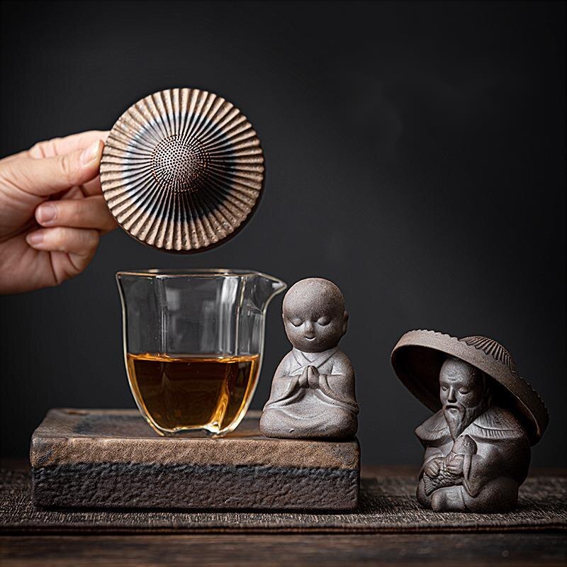 Keramische Filter Theezeven Groep Visser Monnik Hoed Thee Venkel Thee Filter Thee-ei Lekkende Thee Kung Fu Thee Set thee Service