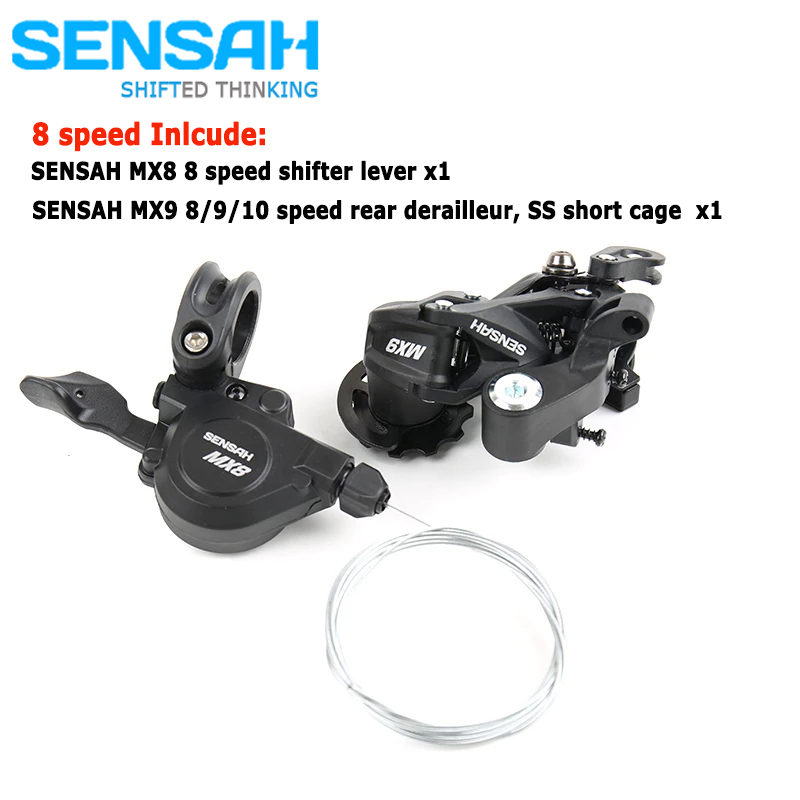 SENSAH MX9 8/9/10 Speed Rear Derailleur SS Short Cage with MX8/MX9/RX10 shifter lever MTB Bicycle Fold Bike Small Groupset