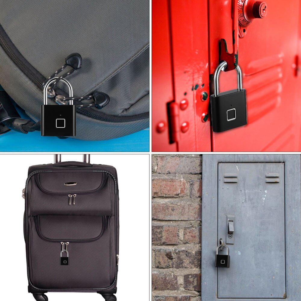 Vingerafdruk Slot Smart Hangslot Thumbprint Deur Hangsloten Draagbare Waterdichte Anti-Diefstal Vingerafdruk Slot Voor Zak Lade Koffer