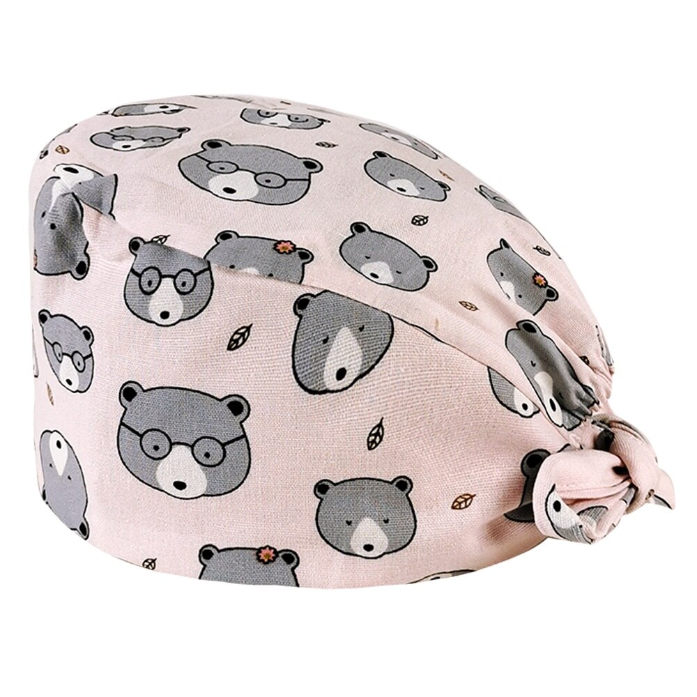 Mode Katoen Cartoon Animatie Afdrukken Verpleegkundige Cap Ademend Operatiekamer Unisex Werk Cap Schoonheidssalon Verpleging Scrub Cap: 22056