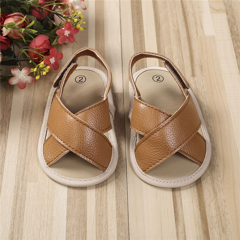 Baby Boys Roma Sandals Cross Hollow Out Soft Sole Summer Beach Shoes First Walkers