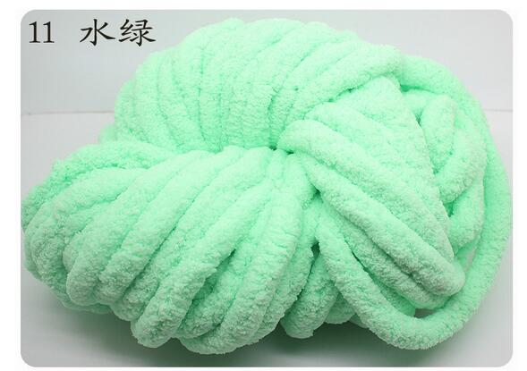 1pc = 250g gör-det-själv super skrymmande armstickningsull 2.5cm tjocka mattor stickat chenille chunky garn för stickning för handstickning: 11 vattengröna