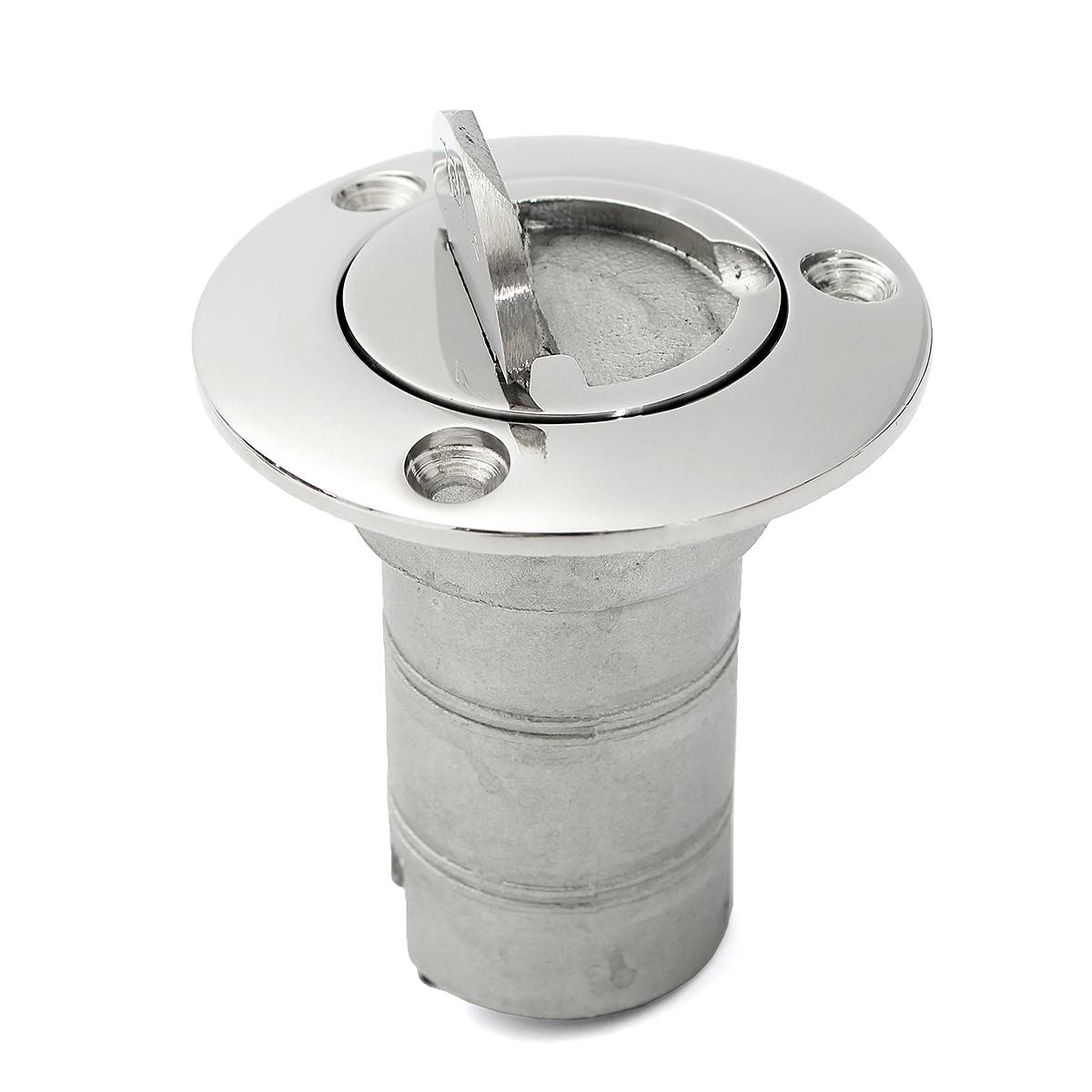 316 Stainless Steel 1-1/2" Boat Fuel Deck Filler Keyless Cap Marine Angled Fill Mirror-like Finished Durably Resists Corrosion
