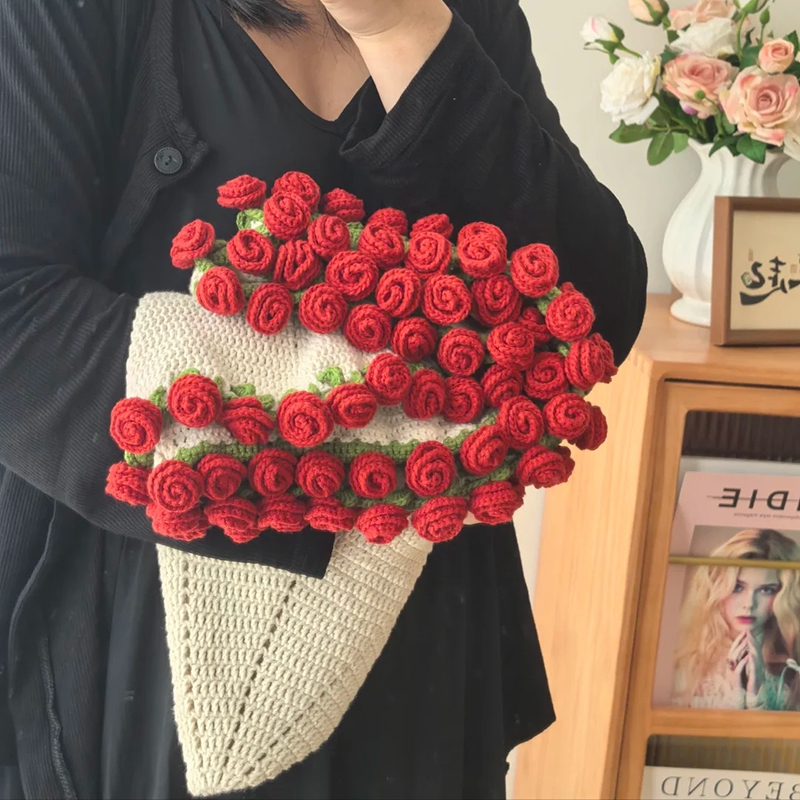 Manta de ramo DIY Manta de flores Manta de rosas de ganchillo Manta de ramo de flores de rosas del día de la madre Manta De Ramo ruan