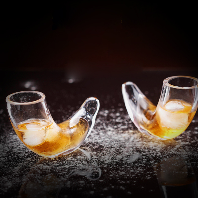 Spansk stil oksehorn snapseglass regnbue cocktailkopp bar nattklubb beruset brennevin vodka vinglass