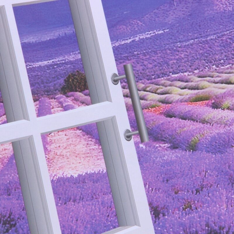 AY9234B Grote Lavendel Mountain 3D Venster Scène View Verwijderbare Muursticker Sticker