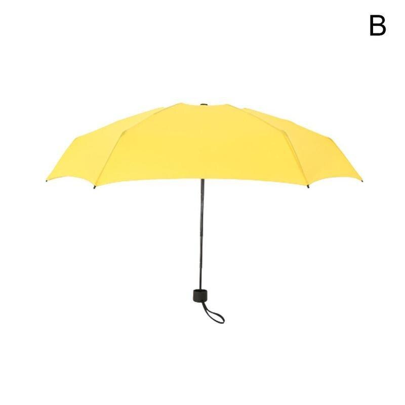 Pocket Mini Umbrella, Folding Pocket Compact Umbrella, Sun-proof Wind-proof Rain-proof And Uv-proof 5 Folding: Yellow