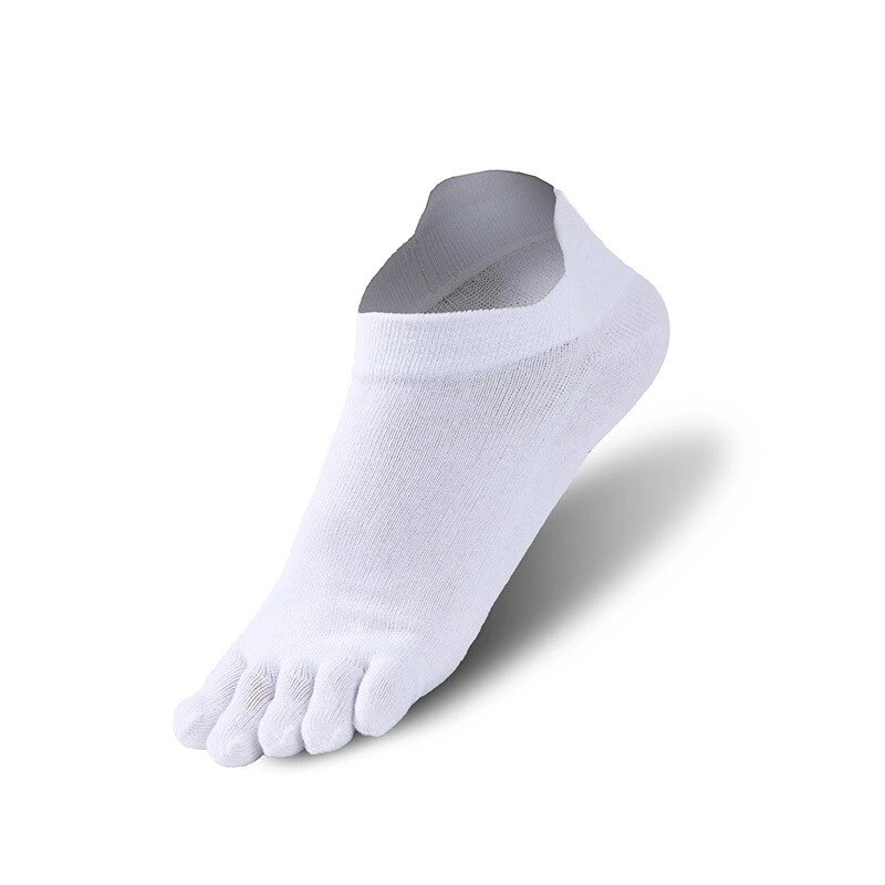 Vijf-Vinger Sokken Heren Dunne Korte Buis Effen Kleur Sport Vijf Tenen Sokken Split Teen Sokken Katoen sokken: WHITE / Xl