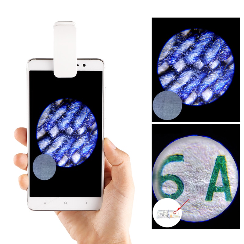 60x optisk zoom telefon mikroskop linse mikro telefon linse forstørrelsesglass med klips til å lese smykker stempel mynt