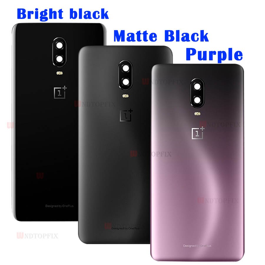 3D Glas Voor Oneplus 6 Back Battery Cover Deur Achter Glas Voor Oneplus 6T Batterij Cover 1 + 6T Behuizing Case Met Camera Lens