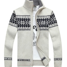 Trui mannen mode jacquard dikke trui herfst winter warm rits vest mannen casual trui maat M-3XL