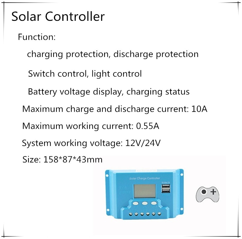 20W home Solar System 18V solar panel with solar controller cable DIY kit
