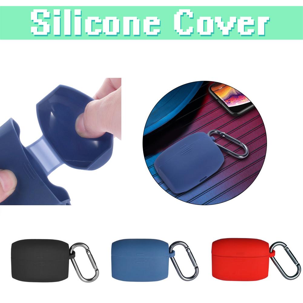 Earphone Case For Jabra Elite 65 T Wireless Sports Headset Silicone Protective Case Cover With Anti-Lost Hook Portable Cases