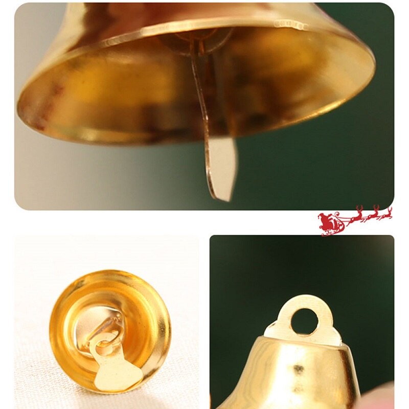 10 stks/partij Rvs Bells Kerst Jaar Kerstboom Decoraties Hangers Kleine Mini Bell Ornament Goud/Zilver Leuke