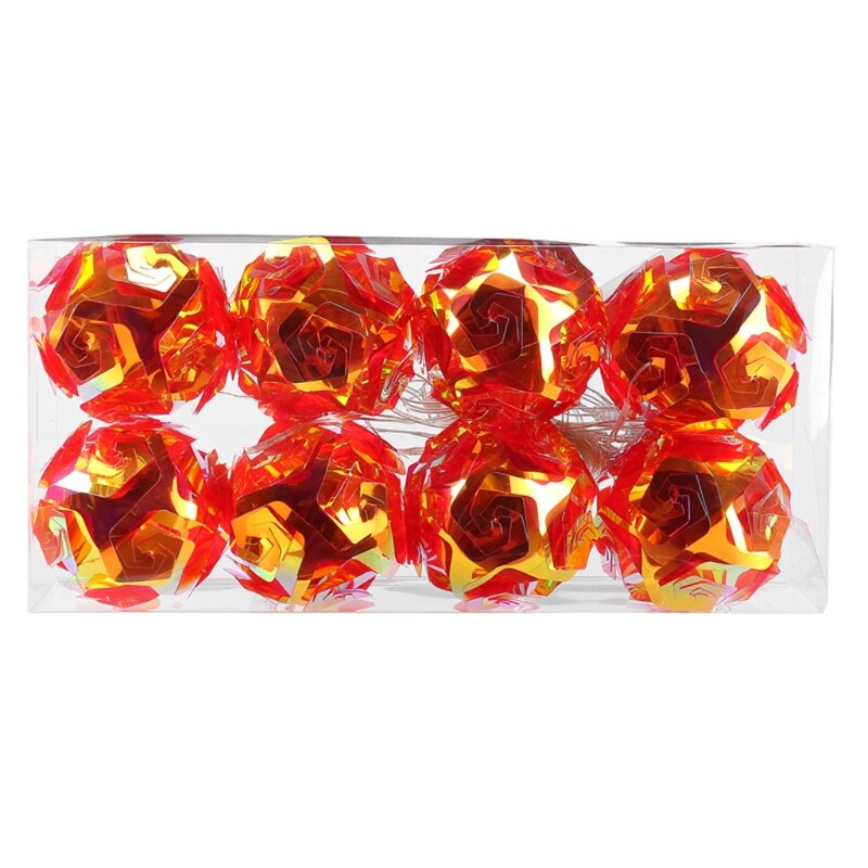 8 LED Globe Ball String Lights Indoor Outdoor Fairy Lights for Christmas Tree Garden Fence Paito Yard Home Party Decoration: Red Gold