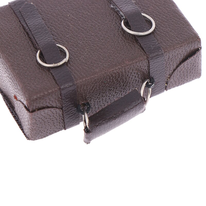 1pcs Doll House Miniature Vintage Leather Wood Suitcase Mini Doll Luggage Box Pretend Play Furniture Toys Accessory
