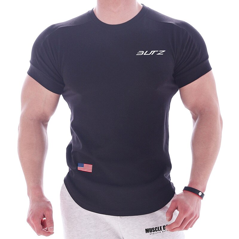 Gymtröja herr träningströja herr camisetas de gym para hombres gymtröja herr roupa fitness masculino muscle fit t-shirts pojkar: Svart / M