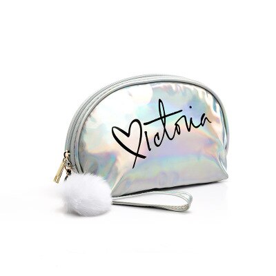 UOSC-Bolso de viaje para mujer, bonito neceser con cremallera en PVC, moderno organizador de viaje: Silver