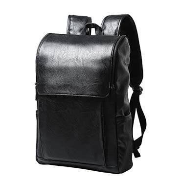 Mochila de cuero de la PU de la , mochilas escolares para niños adolescentes, mochila de gran capacidad para ordenador portátil, mochila de viaje negra para hombre bolsa: Black
