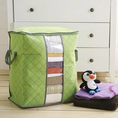 Opbergtas Doos Draagbare Organizer Non Woven Onderbed Pouch Opbergdoos Bamboe Kleding Storaging Tas Op Verkoop: green