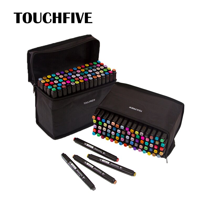 Touchfive Markers 12/24/30/40/60 80/168 Colors For Draw/Sketching/Alcohol/Dual Tip/Marker Sketchbook Artist Supples