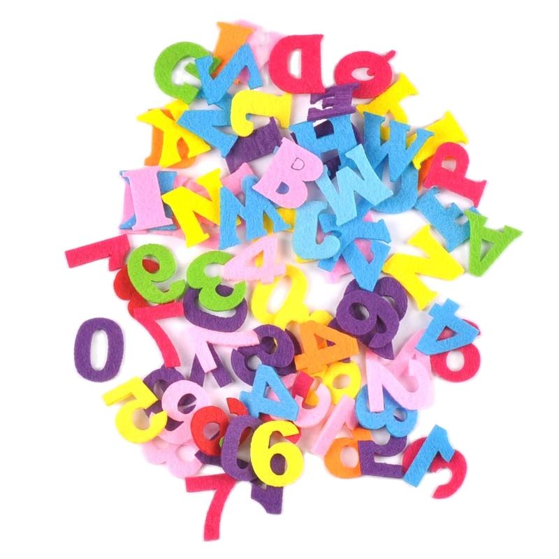 Tela no tejida de fieltro con letras/números de 26mm, tejido de poliéster para decoración de costura, accesorio de costura DIY, 50 Uds., cp2768