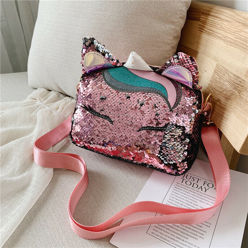Brand Eenhoorn Handtassen voor Meisjes Reizen Vrouwen Cartoon Printing Schoudertassen Pailletten lederen Luxe Crossbody tas