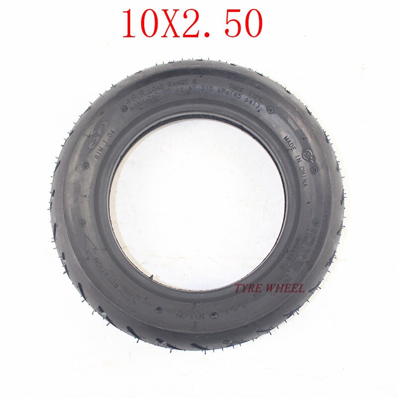 Neumático de goma inflable para patinete, rueda de neumático de 11 pulgadas, 90/65-6,5, para todoterreno, 10x2,50: 10x2.50 outer