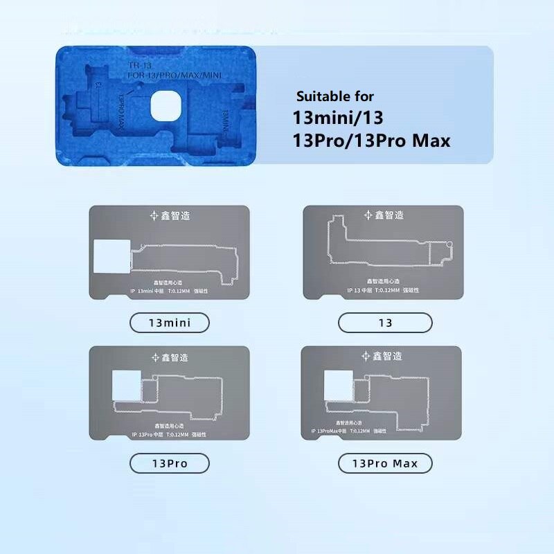 14in1 MasterXu XinzhiZao XZZ V10 V14 BGA Reballing Kit Planting Tin Template Middle Frame for iPhone X XR Xs 11 12 13 Pro Max